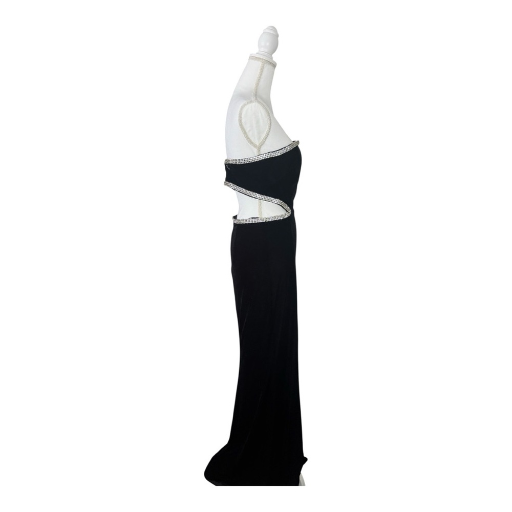 Dress the Population Ariana Black Strapless Gown with Silver Accents - Picture 4 of 6